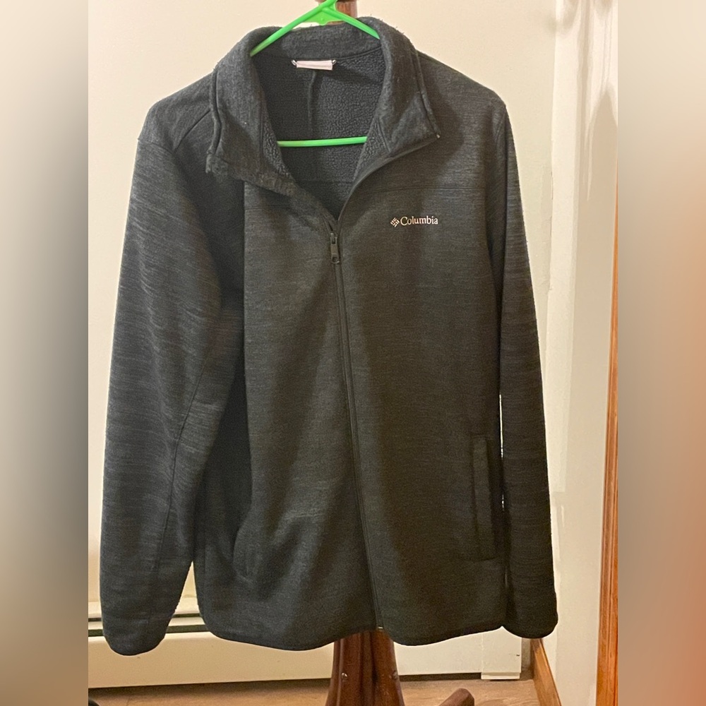 Columbia heather charcoal full zip fleece